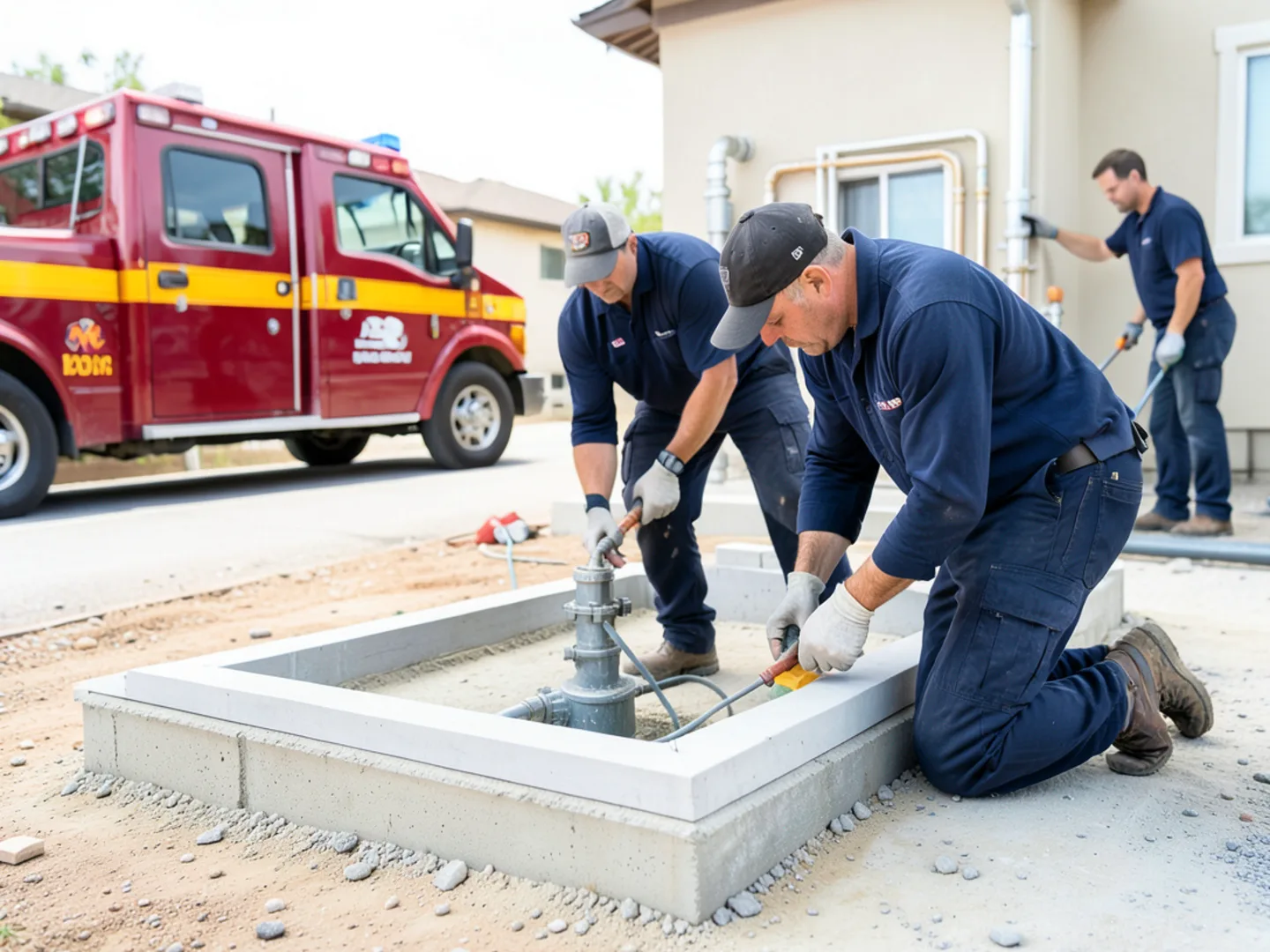 Acoustic detection equipment testing slab foundation in Butterfield Ranch home